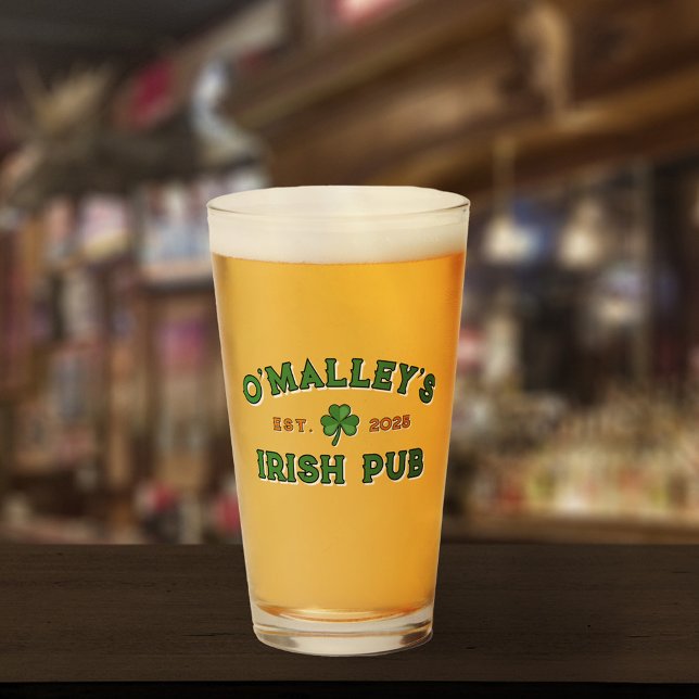 Shamrock Name Year Established Irish Pub Glass (Creator Uploaded)