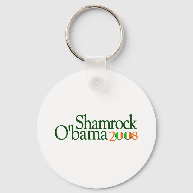 Shamrock Obama 2008 Key Ring (Front)