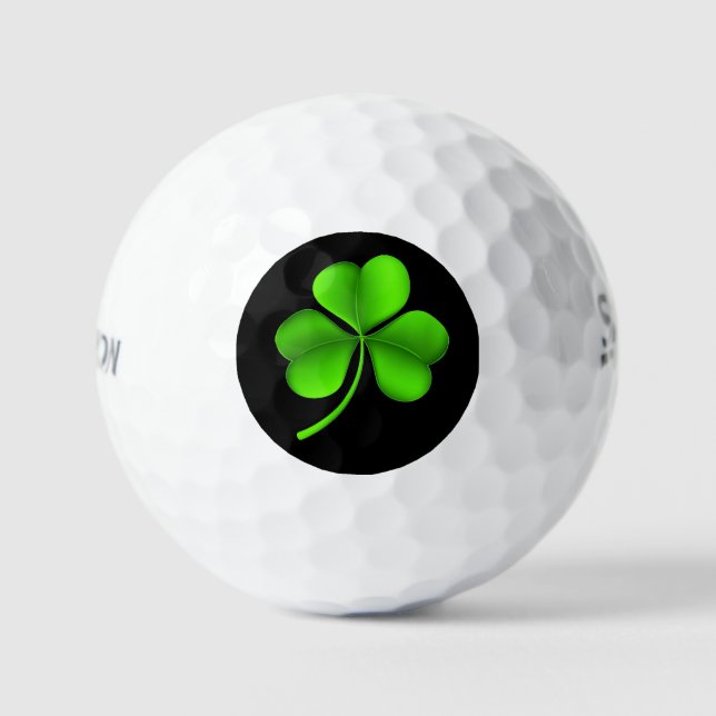Shamrock On Black ssf gbcn Golf Balls (Front)