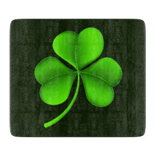 Shamrock on dark green cbcn cutting board
