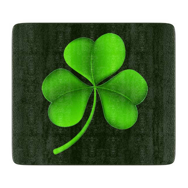 Shamrock on dark green cbcnt cutting board (Front)