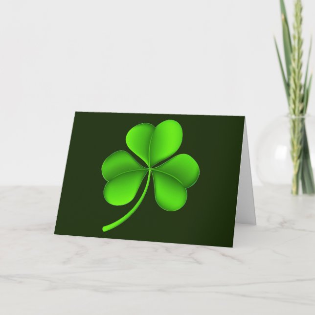 Shamrock on dark green gccn card (Front)