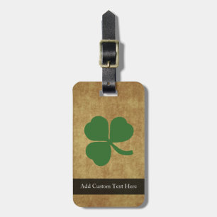 Shamrock on Vintage Background Luggage Tag