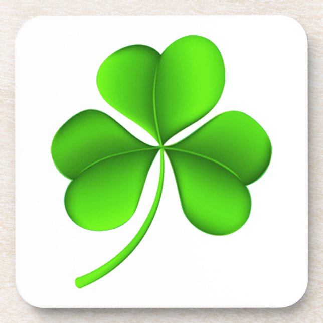 Shamrock on White coastercnt Coaster (Front)