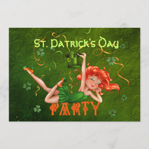 Shamrock Party Girl Invitation - Customise