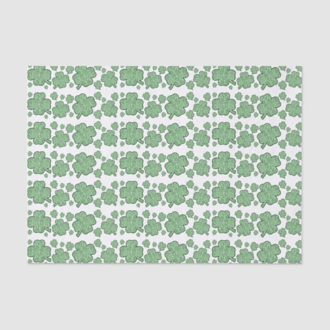 Shamrock Pattern Custom Text Tissue Paper (Front)