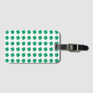 Shamrock Pattern Green White St Patrick's Day Luggage Tag