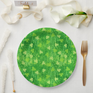 Shamrock Pattern - Irish Clover - Paper Plate