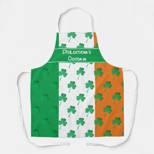 SHAMROCK pattern   Irish Flag Apron