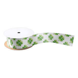 Shamrock Pattern Ribbon Satin Ribbon