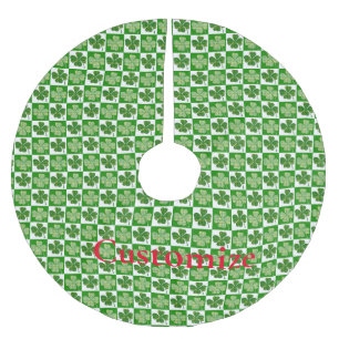 Shamrock Pattern Thunder_Cove Brushed Polyester Tree Skirt