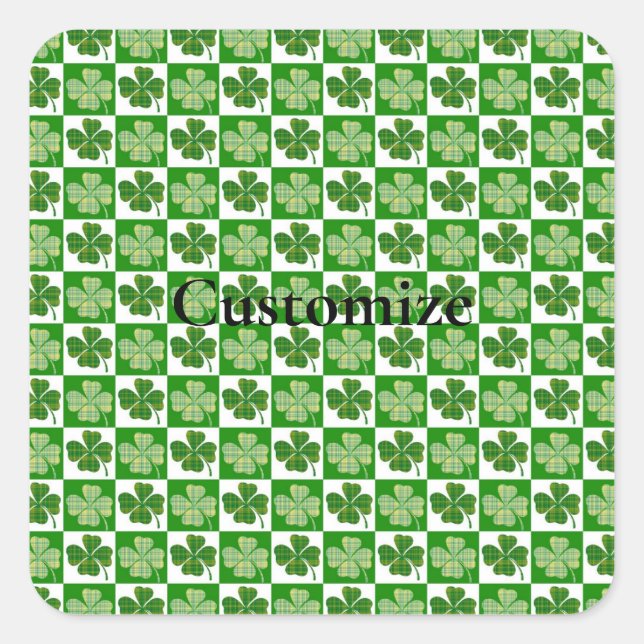 Shamrock Pattern  Thunder_Cove Square Sticker (Front)