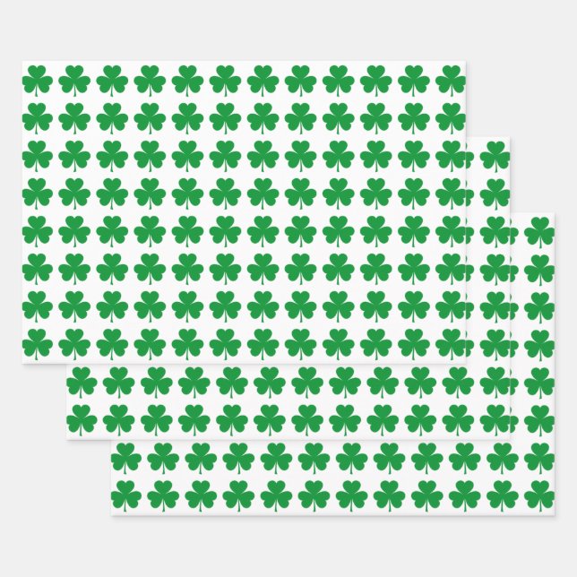 Shamrock Pattern Wrapping Paper Sheet (Set)