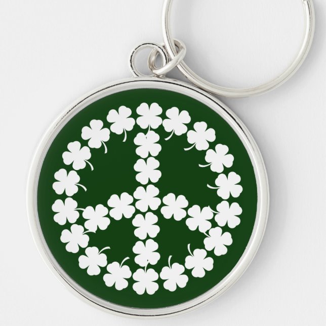 Shamrock Peace Symbol Key Ring (Front)