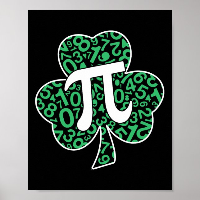 Shamrock Pi Day Cute St. Patrick's Day And Math Lo Poster (Front)