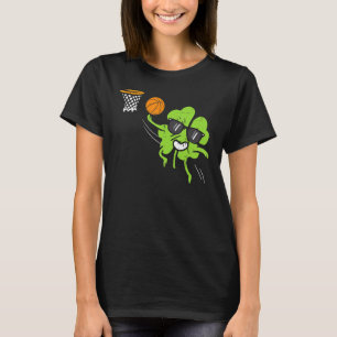 Shamrock Playing Basketball St Patricks Day Boys K T-Shirt