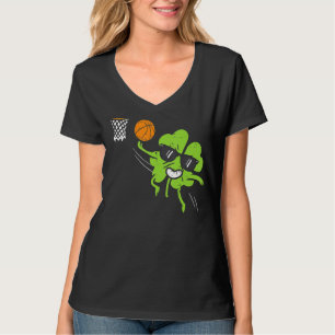 Shamrock Playing Basketball St Patricks Day Boys K T-Shirt