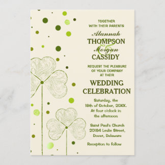 Shamrock Polka Dots Wedding Invitation
