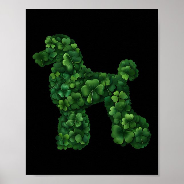Shamrock Poodle Dog St. Patrick's Day  Poster (Front)