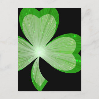 Shamrock postcard black