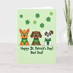 Shamrock Puppy Best Dad Card