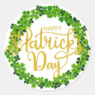 Shamrock Ring - Happy St. Patrick's Day Classic Round Sticker