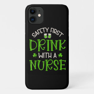 Shamrock Safety First Drink With A Nurse Case-Mate iPhone Case