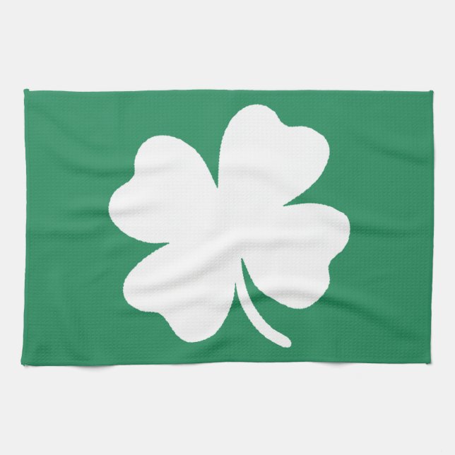Shamrock  Saint Patricks Day Ireland Tea Towel (Horizontal)