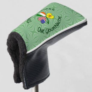 Shamrock Scot Lion Ireland USA Flags Personalised Golf Head Cover