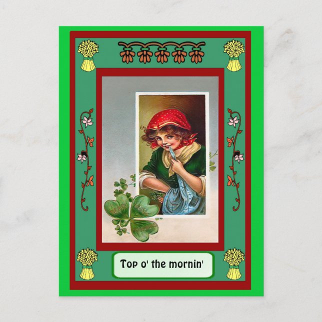 Shamrock seller postcard (Front)