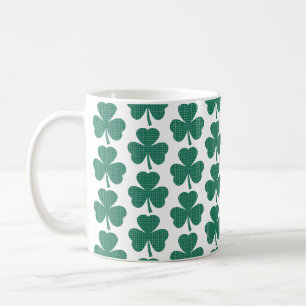 Shamrock Shape Plaid Classic Green Coffee Mug