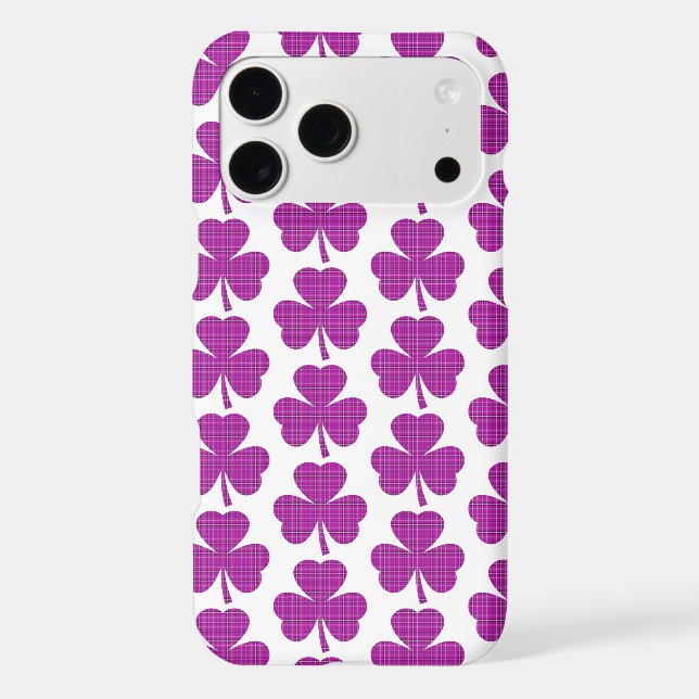Shamrock Shape Plaid Pink Purple iPhone Case (Back)