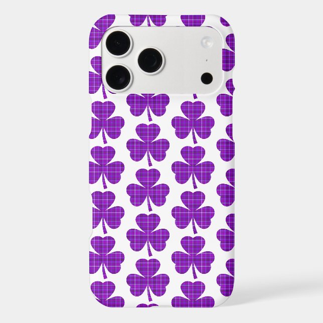 Shamrock Shape Plaid Purple iPhone Case (Back)
