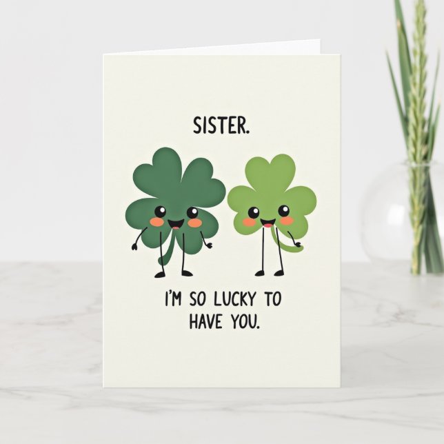 Shamrock Sister Lucky Card (Front)