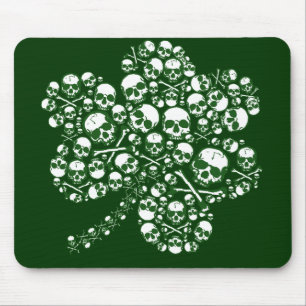 Shamrock Skulls Mouse Pad