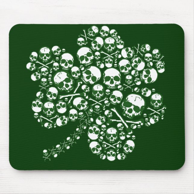 Shamrock Skulls Mouse Pad (Front)