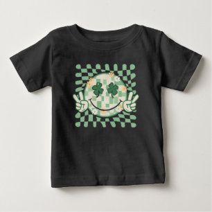 Shamrock Smile Face Funny St Patrick's Day Baby T-Shirt