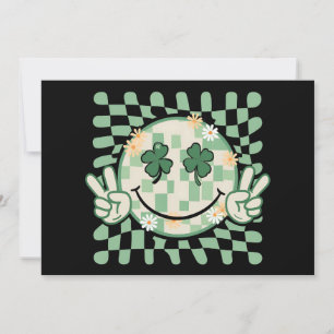 Shamrock Smile Face Funny St Patrick's Day Invitation