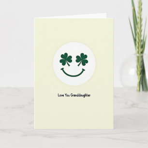 Shamrock Smiling Love Granddaughter Card
