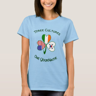 Shamrock South Korea Ireland USA Personalised T-Shirt