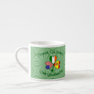 Shamrock Spain Ireland USA Flags Espresso Cup