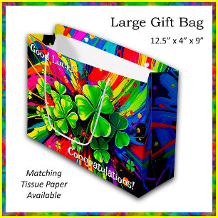 [Shamrock Splash] Rainbow Colours Paint Splatter Large Gift Bag