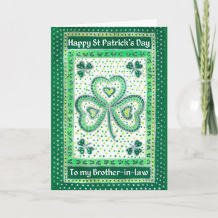 Shamrock St Patrick's Day Card for Brother-in-law
