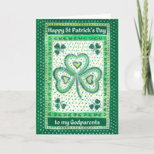 Shamrock St Patrick's Day Card for Godparents