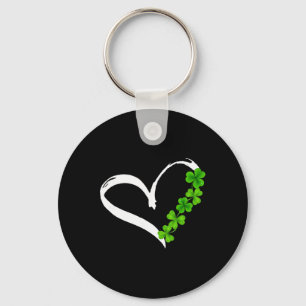 Shamrock St Patricks Day Heart Teen Girls Lucky Lo Key Ring