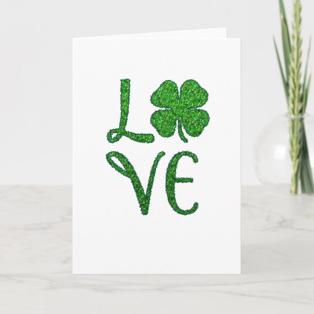 Shamrock. St. Patricks Day. Irish Clover Card (Front)