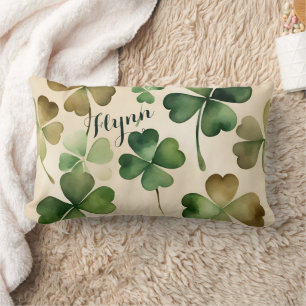 Shamrock St Patricks Day Lumbar Cushion