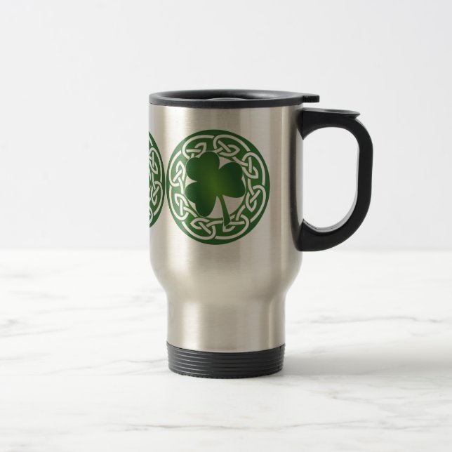 Shamrock - St Patrick's Day Reusable Travel Mug (Right)