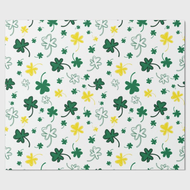 Shamrock St. Patrick's Day Wrapping Paper (Seam)