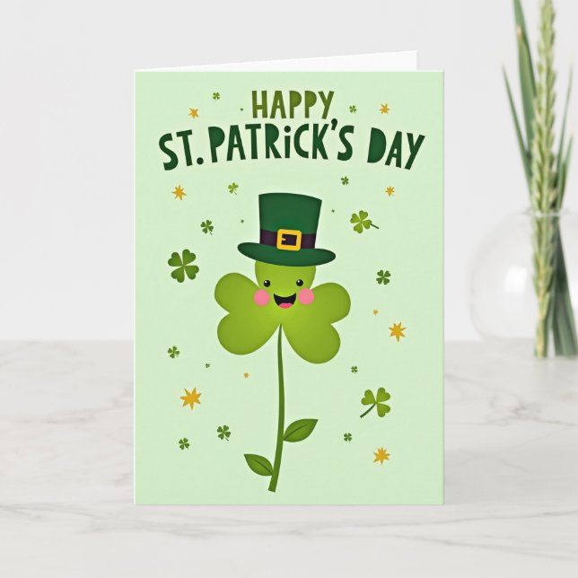 Shamrock Stars Happy Day Card (Front)